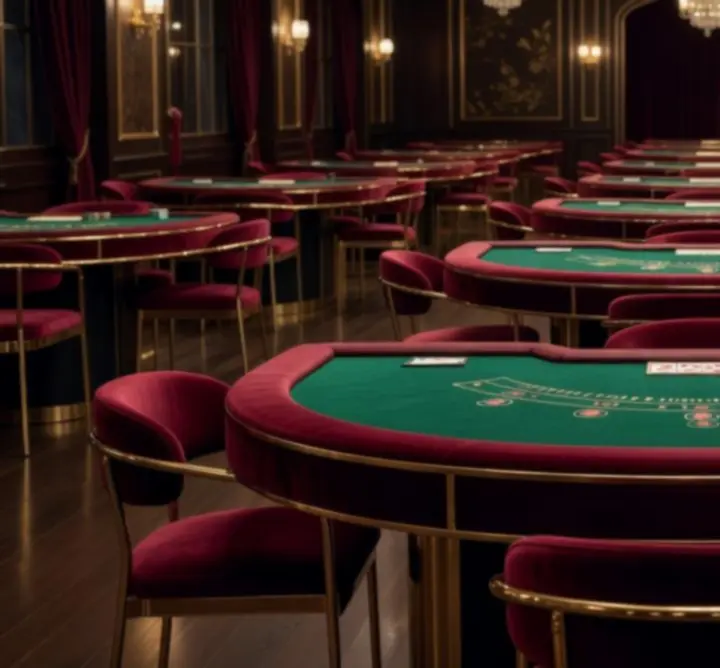 Nowoczesne stoły do blackjacka w ekskluzywnym, kasynowym otoczeniu